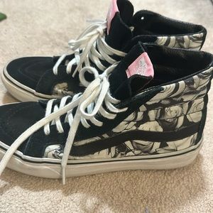 Vans SK-8 HI Black and White Floral Vans W7 M5.5